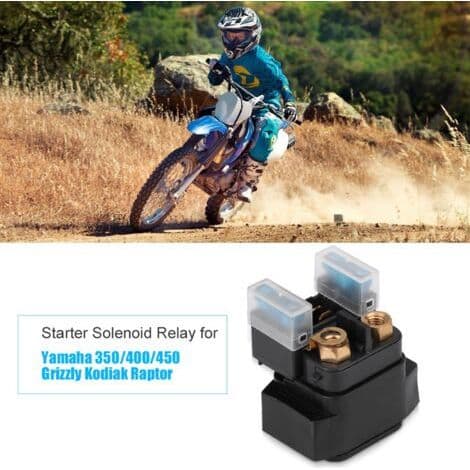 Sort kobber- og plaststarterrelæ, udskiftningssolenoid til Yamaha 350/400/450 quad