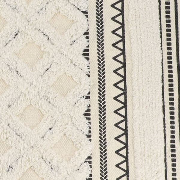 Agadir matta, bomull/andra fibrer, 45x90 cm - svart/vit - Trendig