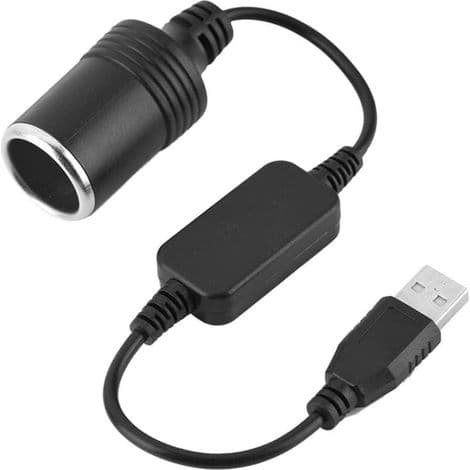 -Cigarettænderadapterkonverter, USB-port til 12V cigarettænderstikkonverterkabel