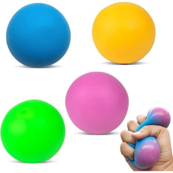 Anti-stress legetøj - 4 farverige bolde - Angst Sensorisk Fidget Håndterapi