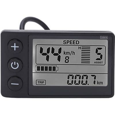 Zerone LCD Display Måler til Elcykel S866 Elcykel LCD Display Måler 24V 36V 48V Kontrolpanel med