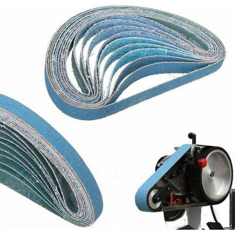 Ulisem 10 stk. holdbare 10x330mm slibebånd - 60 korn til båndslibere, slibning af metal/træ, rustfjernelse