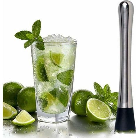 Rörpinne, Vinrörpinne, Muddler i rostfritt stål, 21 cm Cocktailmuddler i rostfritt stål