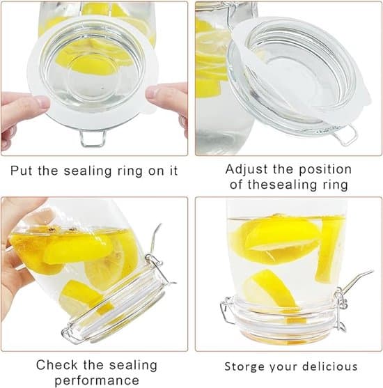 Konserveringsringar, Silikontätningsringar, Silikonringar, Ersättningskonserveringsringar, Ersättningsgummipackningar, 12 konserveringsringar, Förhindra