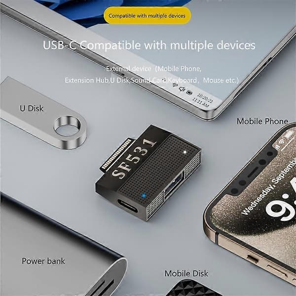 Typ A SF531 För Microsoft Surface Tablet Laptop USB3.1 Adapter 40-pin Converter Stödjer Laddning