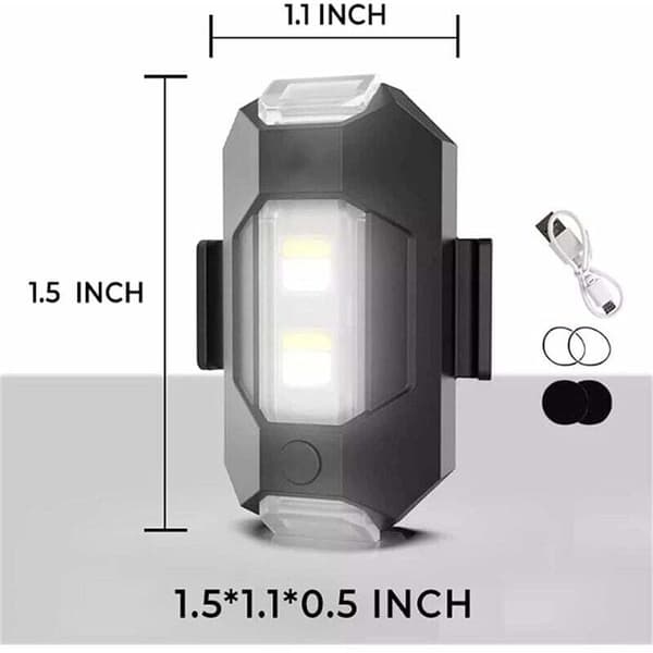 6 stk. farvede LED-strobelys, strobelys til fly, anti-kollision LED-natsignallys, mini-dronelys, strobelys til biler, motorcykler