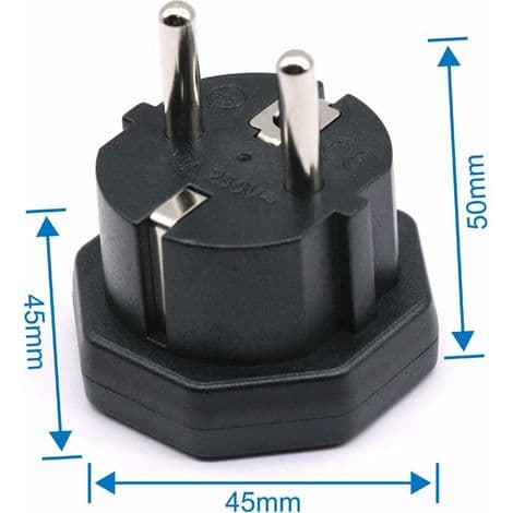 US/JP/CA hanstik til EU/DE/FR/IT/ES hunstik, US/CA/JP hanstik til elektroniske enheder, 2-polet EU hunadapter (3 stk., sort)