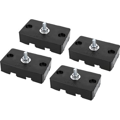Antivibrationsplattor för luftkonditionering, set om 4, gummi