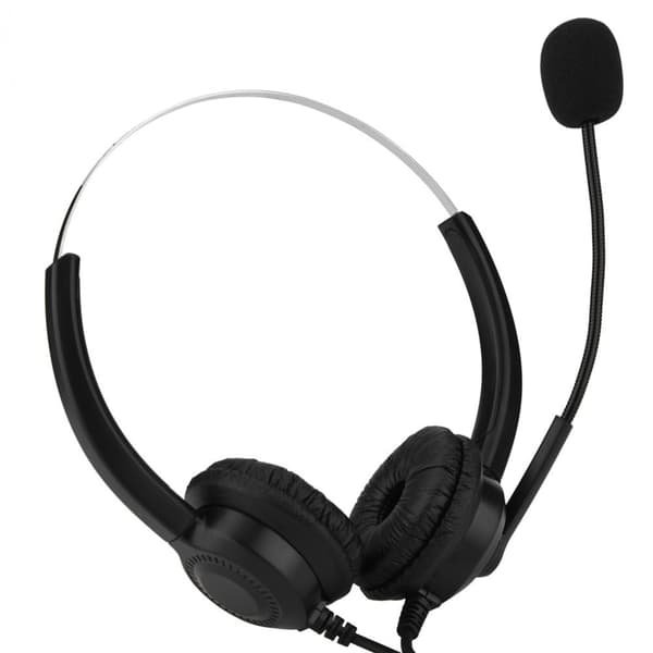 USB-headset för callcenter med tystnadsfunktion och brusreducerande mikrofon