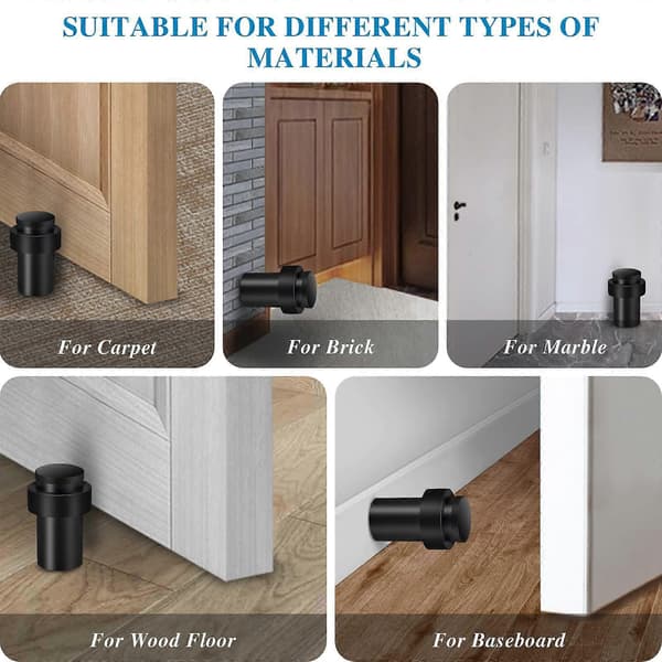 Dørstoppere, Gulvstående Kraftige Dørstoppere Rustfrit Stål Moderne Dørstoppere til Fodpaneler, 2 Pak