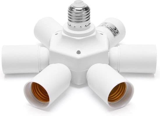 E26 E27 7-i-1 Fatningssplitteradapter til Standard E26 Medium Base Pærer i 1 Lyskilde