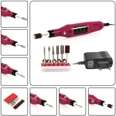 Professionell elektrisk nagelfil och manikyrslipkit med slipbits 220-240V