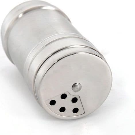 Krydderikværn - Saltkværn - Beholder i rustfrit stål med roterende låg - 3 hulstørrelser (2 mm, 4 mm, 6 mm) - 1 stk.