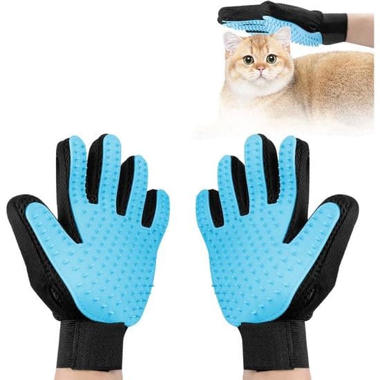 Et par plejehandsker til kæledyr — Silikonehandsker til hunde, katte og kaniner — 4-i-1 multifunktionel