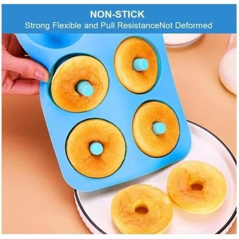 3-delt silikone doughnutform sæt, silikone doughnutforme, 6 non-stick hulrum, silikone doughnutform