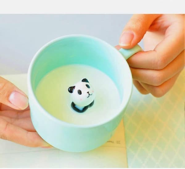 3D Kaffekopp Søt Dyr Inni Kopp Julegave Bursdagsgave til Gutter Jenter Barn - Fest Kontor Morgenkopper for Te (3D Panda Kopp)