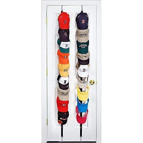 Caps-holder - Metallbrakett med elastisk over-dør-feste - Egnet for baseballcaps og andre hatter - 2 stk
