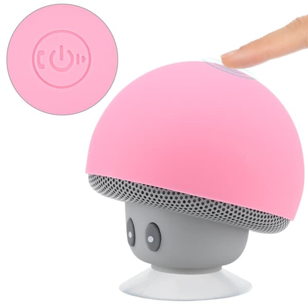 Mini trådløs bærbar Bluetooth-høyttaler med sugekopp (rosa)