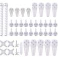 Bildeopphengssystem - 42 stk - Hvit - Plast - Veggmontering uten boring