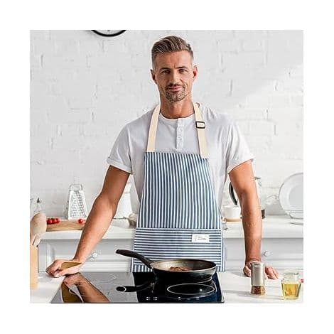 Kokkeforklær, justerbart forkle med lomme, kjøkkenforkle, vanntett forkle for matlaging, baking, hagearbeid