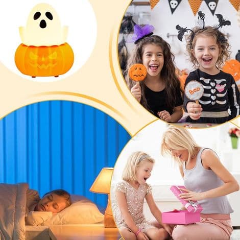 Nattlys til Halloween, nattlys i silikon spøkelse for