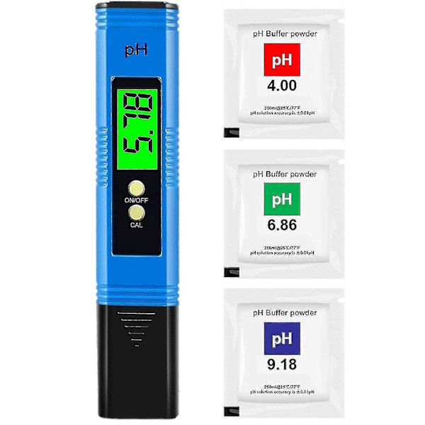 PH-mätare Digital, Professionell PH-penna med 0,01 PH hög noggrannhet, 0-14 PH mätområde, Idealisk vatten PH-mätare kompatibel med hushåll