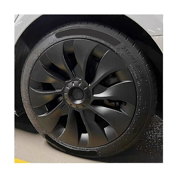 Model 3 Hjulskydd 18 Tum, Navkapsel Fullt Skydd Ersättningstillbehör För Model 3 - Svart (vänster)