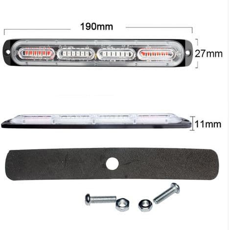 24 LED Nödstroboskopljusramp för lastbilar och bilar (2 stycken - vit)