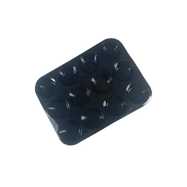 Silikone kageform - Muffinform med 12 kopper Sort