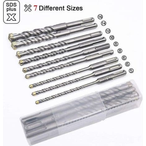 stykker (5 mm 16 mm) elektriske slagborebits krydsbits til beton, mursten, sten, natur.