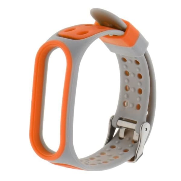 Mode Klockarmband Silikonrem för Xiaomi Mi Band 5 Grå + Orange segolike