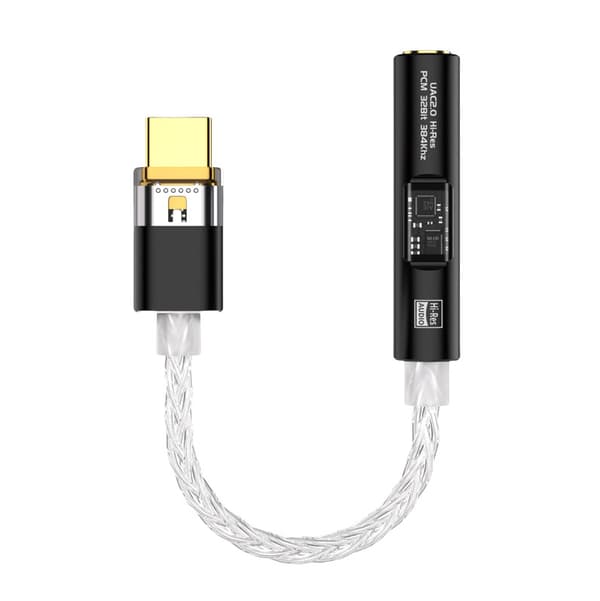 BA23 USB-C til 3,5 mm lydadapter med innebygd DAC grå