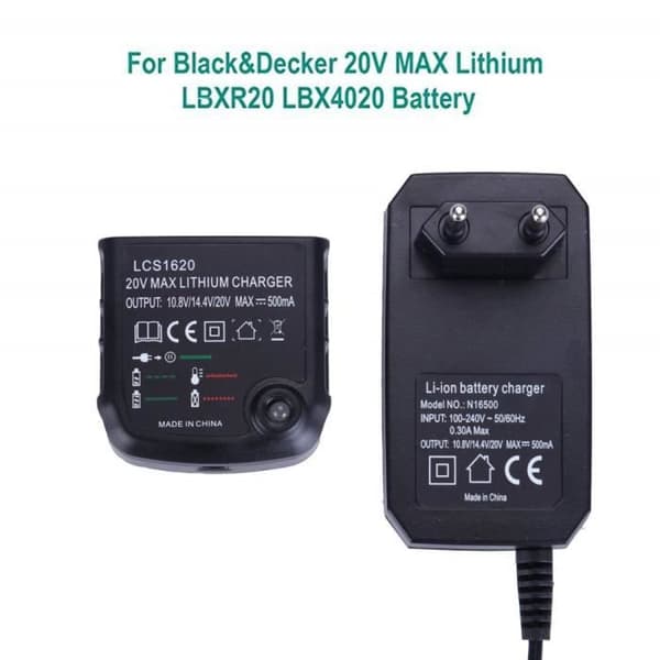 Batterioplader - Black & Decker LCS1620 - 14.4V - 20V - Li-ion - 500mA