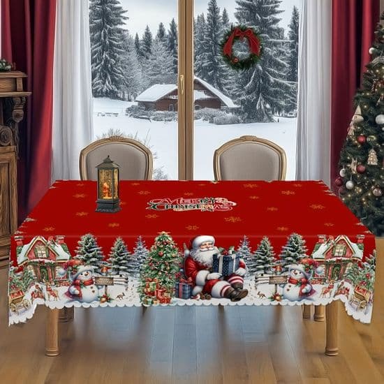 Julduk - Tomte- och julgransmotiv - 4 storlekar - Polyester - Rektangulär