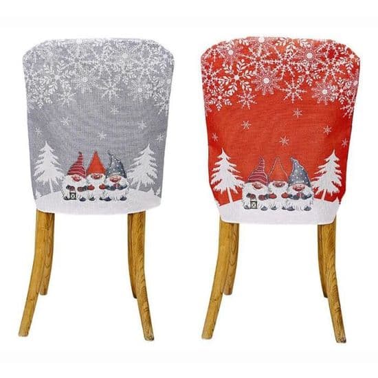 Stolebetræk - Jul - Rød og grå - Non-woven - 57x48CM - 2 stk.
