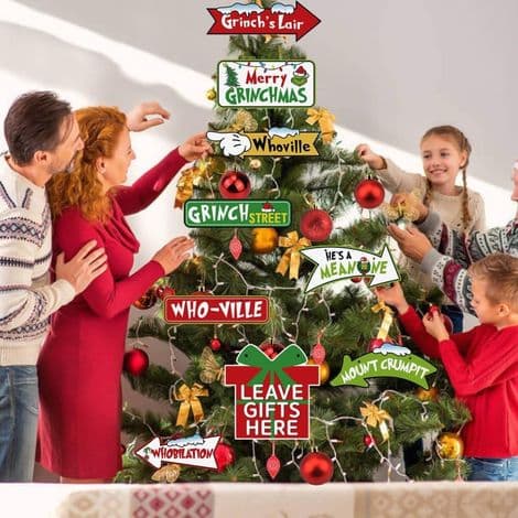 Bestselgende Grinch julepynt, Grinch dekorative paneler, julepynt, festutstyr