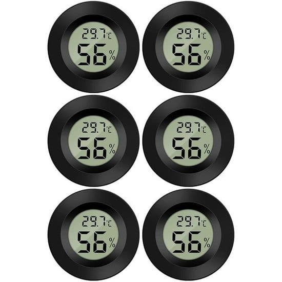 6 stk. Mini Digital LCD Termometer Hygrometer Temperatur Fugtighed Bærbart Termometer Termo Hygrometer Indikator
