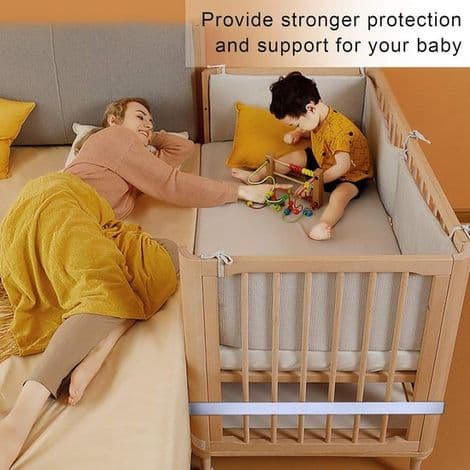 Stropp for babyseng - Feste til ekstraseng - Stropp for sengebunn - 2,5 cm × 6 m - Festestropp for barneseng - Stropp for sengebunn for ekstraseng