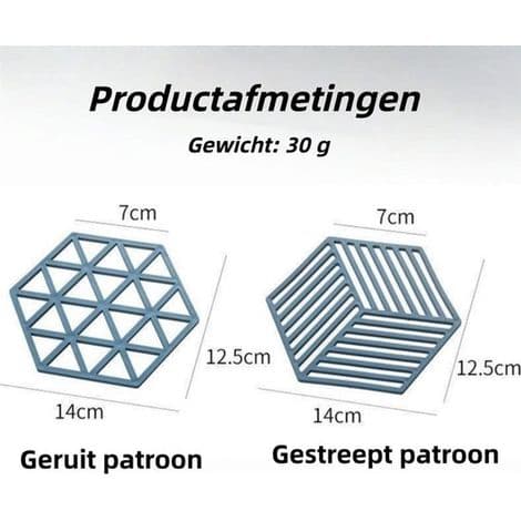 Pieces - Coasters - Minimalist Coaster Set - Silikonbrikker - Med striper og åpent design for gryter, panner og kopper - Fire farger