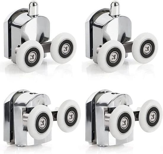 8 stk. 23 mm brusedørsruller, udskiftningsruller til skydedøre, velegnet til 4-6 mm glas