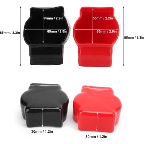 Universell beskyttelse for positive og negative batteripoler (bil, motorsykkel, lastebil).