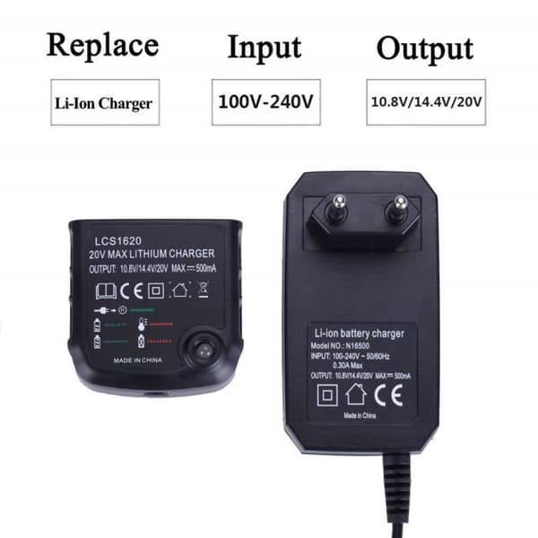 Batterilader - Black & Decker LCS1620 - 14.4V - 20V - Li-ion - 500mA