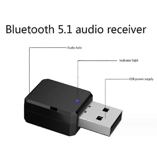 Bil USB AUX Mottaker Trådløs Bluetooth Medieknapp Bilratt Multifunksjonsknapp Fjernkontroll