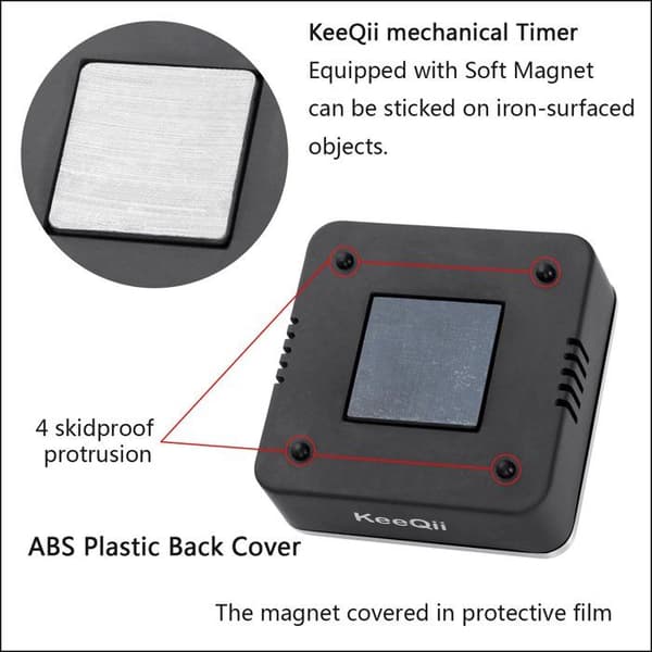 Køkkentimer, 60-minutters timer med 80dB hørbar alarm, magnetisk nedtællingstimer (Ny timer)