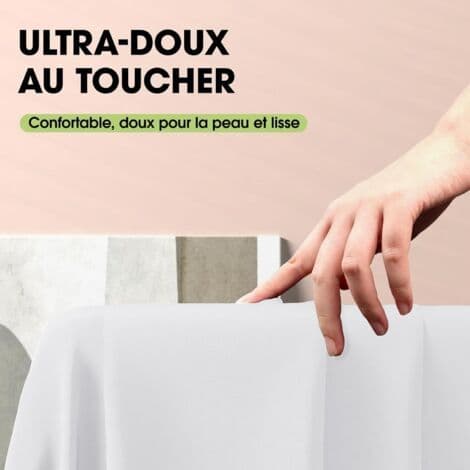 Rektangulær duk - sett med to deler, hvit stoffduk, vaskbar og gjenbrukbar, laget av polyester, egnet for restauranter, bryllup, ba