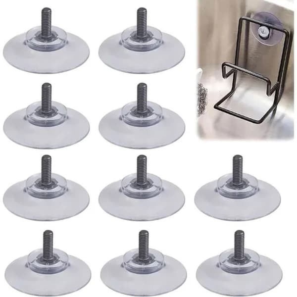 Set med 10 skruvbara sugproppar, sugproppar för glas, transparenta sugproppar med gänga, fönstersugproppar, plastsugproppar