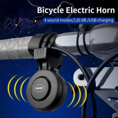 120dB Elektrisk Cykelklokke med Horn og Alarm, 4 Tilstande