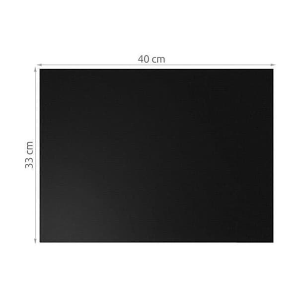 Sett med 6 non-stick bakematter for ovn og grill, 40 x 33 cm, svart.