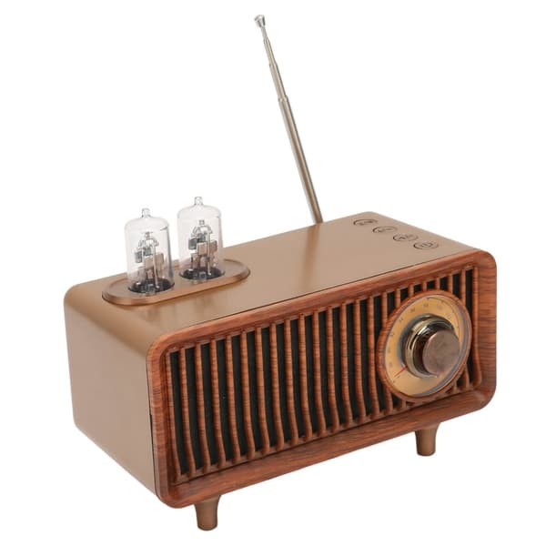 Vintage træfarvet retro Bluetooth-højttaler med LED-lys til pc-bærbar computer