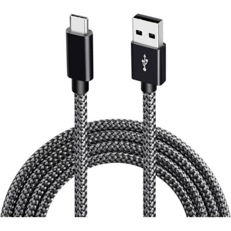 USB-C til USB 2.0-kabler, 3A hurtiglading, 2 meter, svart